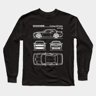 Dodge Challenger SRT Hellcat Patent White Long Sleeve T-Shirt